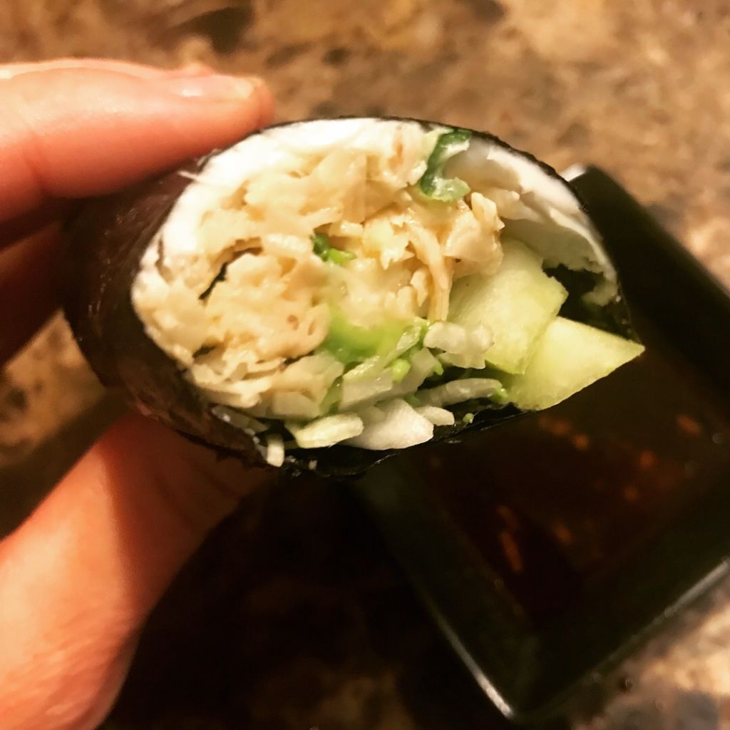 Vegan Jackfruit Crab Salad Sushi Sandwich